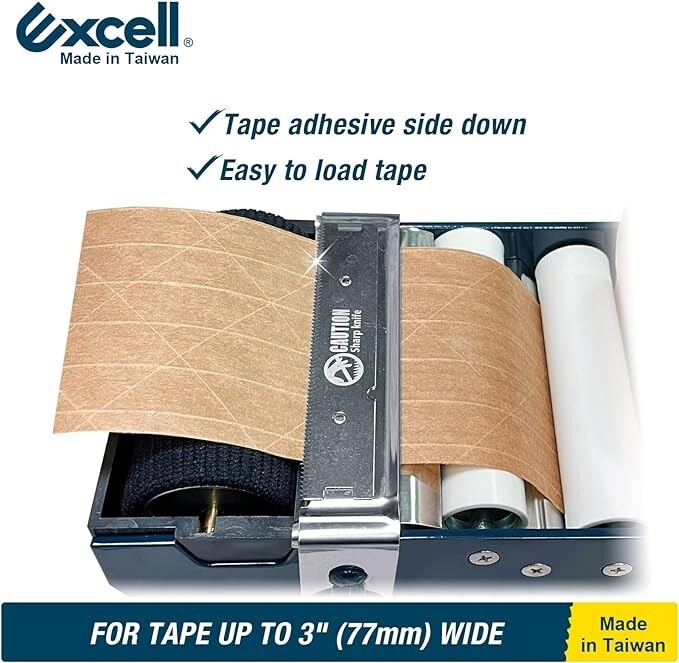 Excell Water Activated Gummed Kraft Paper Tape Dispenser for Shipping