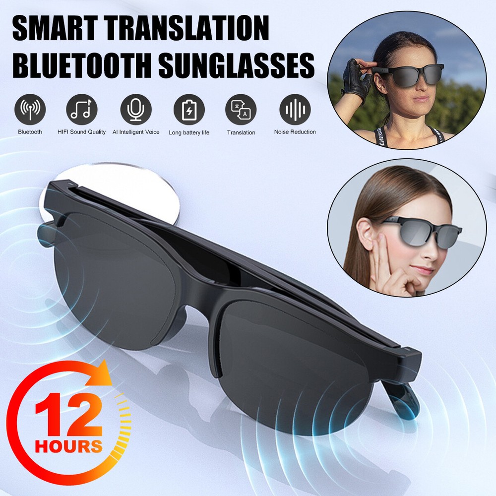 Wireless AI Language Smart Translator Glasses Headset 144+ Languages Translation