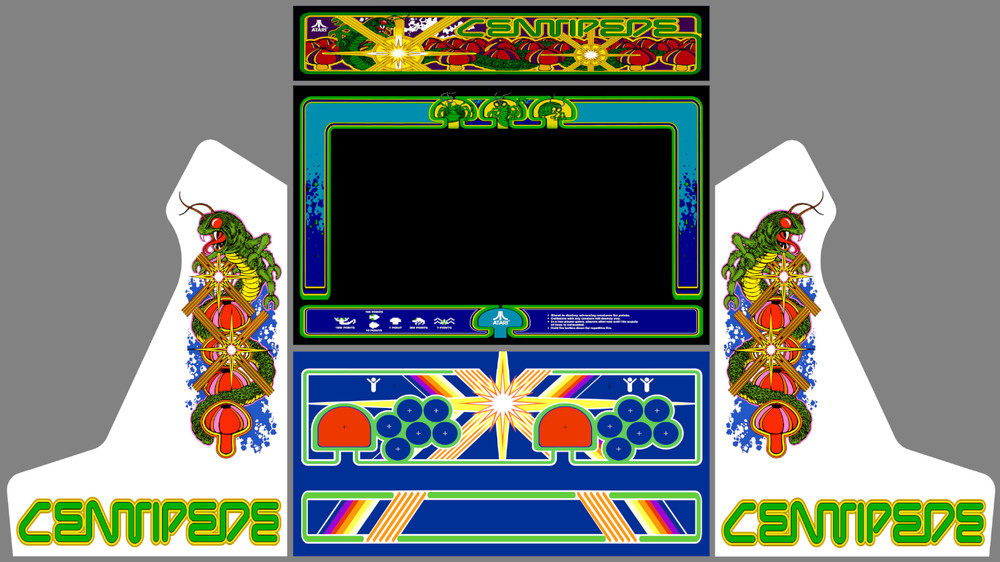 Pandora Arcade Cabin Graphics Bartop Vinyl Box Stickers Universal Centipede