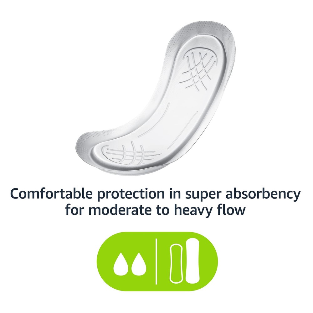 AmazonBasics 192ct Maxi Pads Thick Super Absorbent Unscented - Overnight Flow