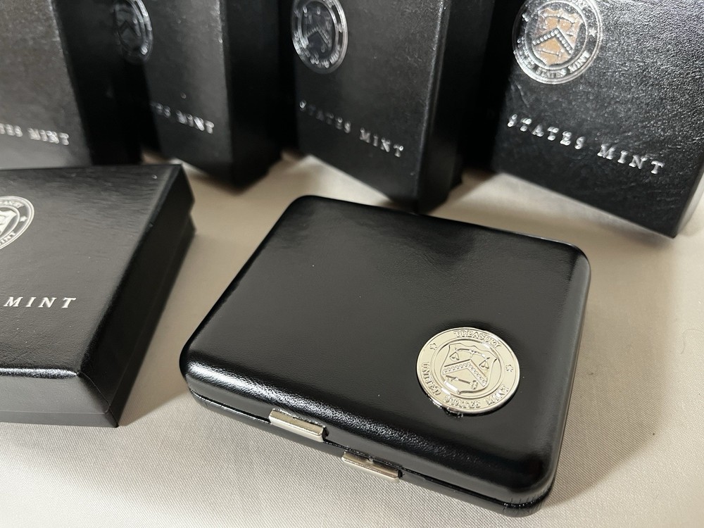 FIVE (5) American Silver Eagle Gift Cases & Boxes with Treasury Emblem - No Coin