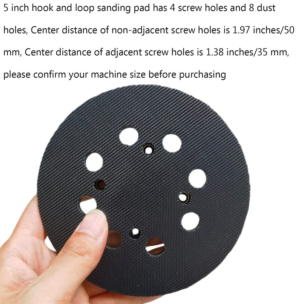 2 Pack 5 Inch 8 Hole Hook and Loop Replacement Sanding Backing Pad Sander Pad fo