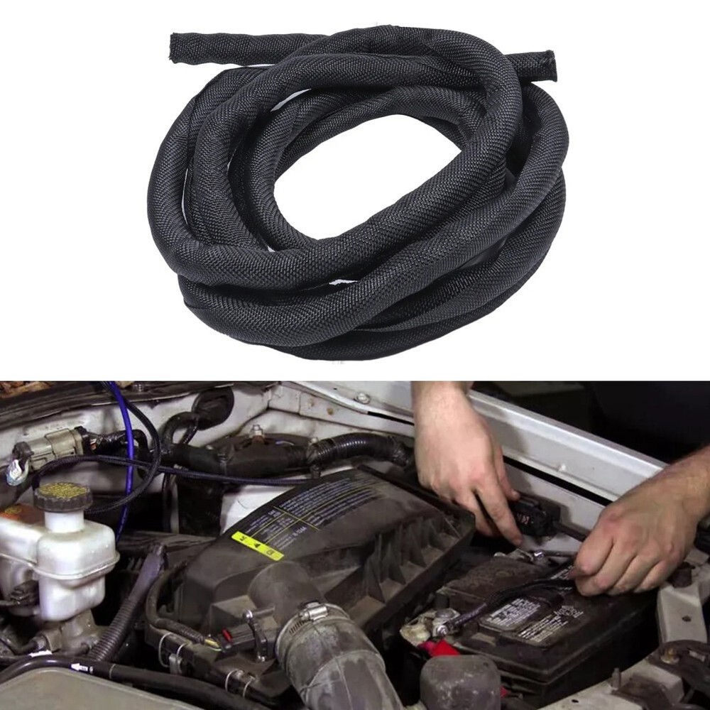 Split Design Braided Cable Organizer For HighTemp Automotive Harness 5mm*10m
