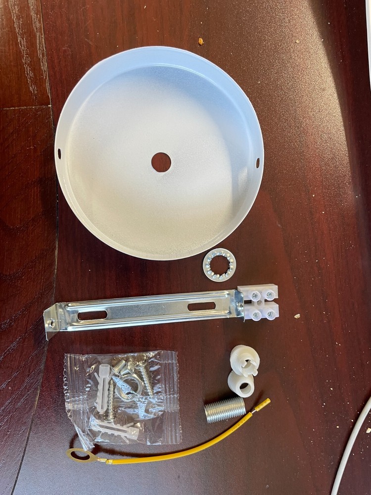 White Ceiling Canopy Kit, Single Hole Extra Depth 0.7"=17mm Rd 98.5mm = 3.86"