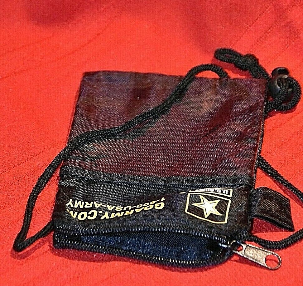 TRAVEL LIGHT POUCH WITH NECK STRAP BLACK