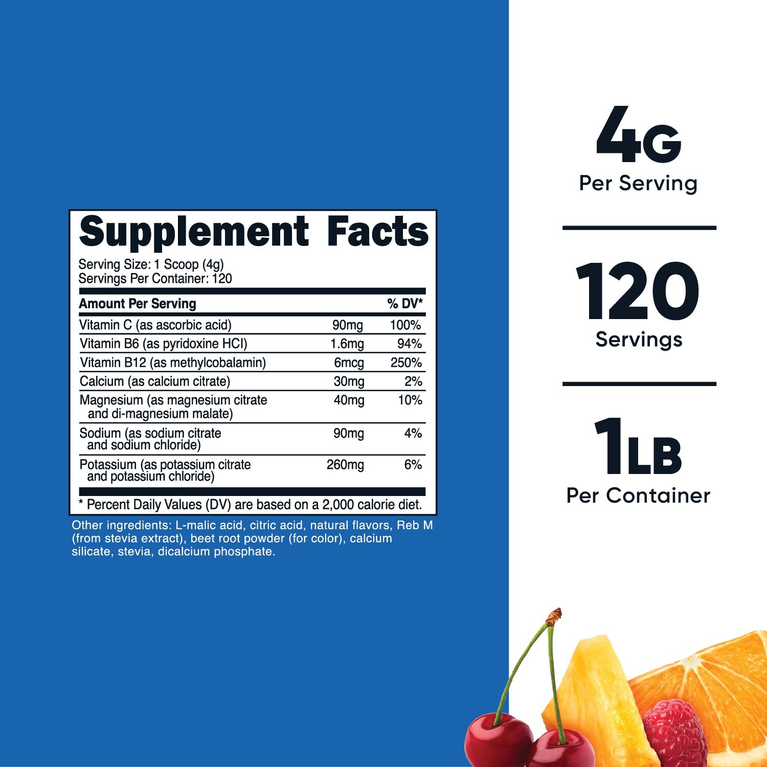 Nutricost Electrolyte Complex Drink Mix Powder (Fruit Punch) 120 Servings