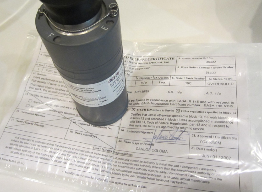 FUEL QUANTITY INDICATOR GAUGE WITH 8130 (2007) OVERHAULED