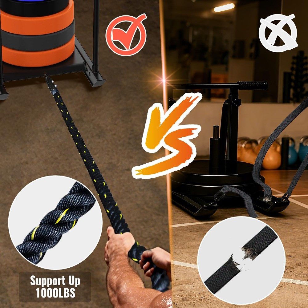 Brobantle Weight Sled Pulling Rope 30FT, Trainer Physical Training Strength R...