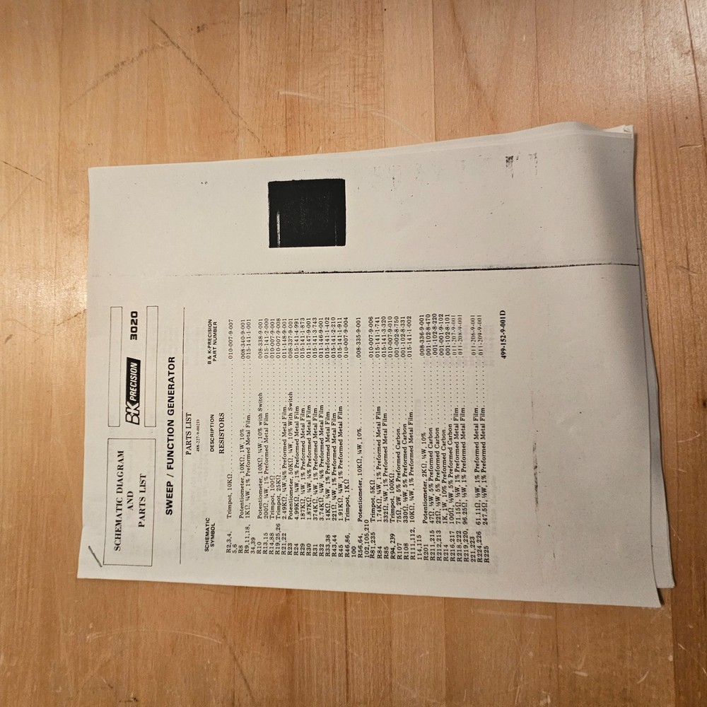 BK Precision 3020 Sweep Function Generator Tested w/ Original Box Manual & Schem