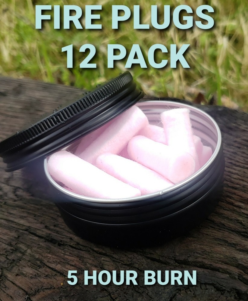 FIRE PLUG FIRE STARTER 12 PACK - WITH TIN - BLACK