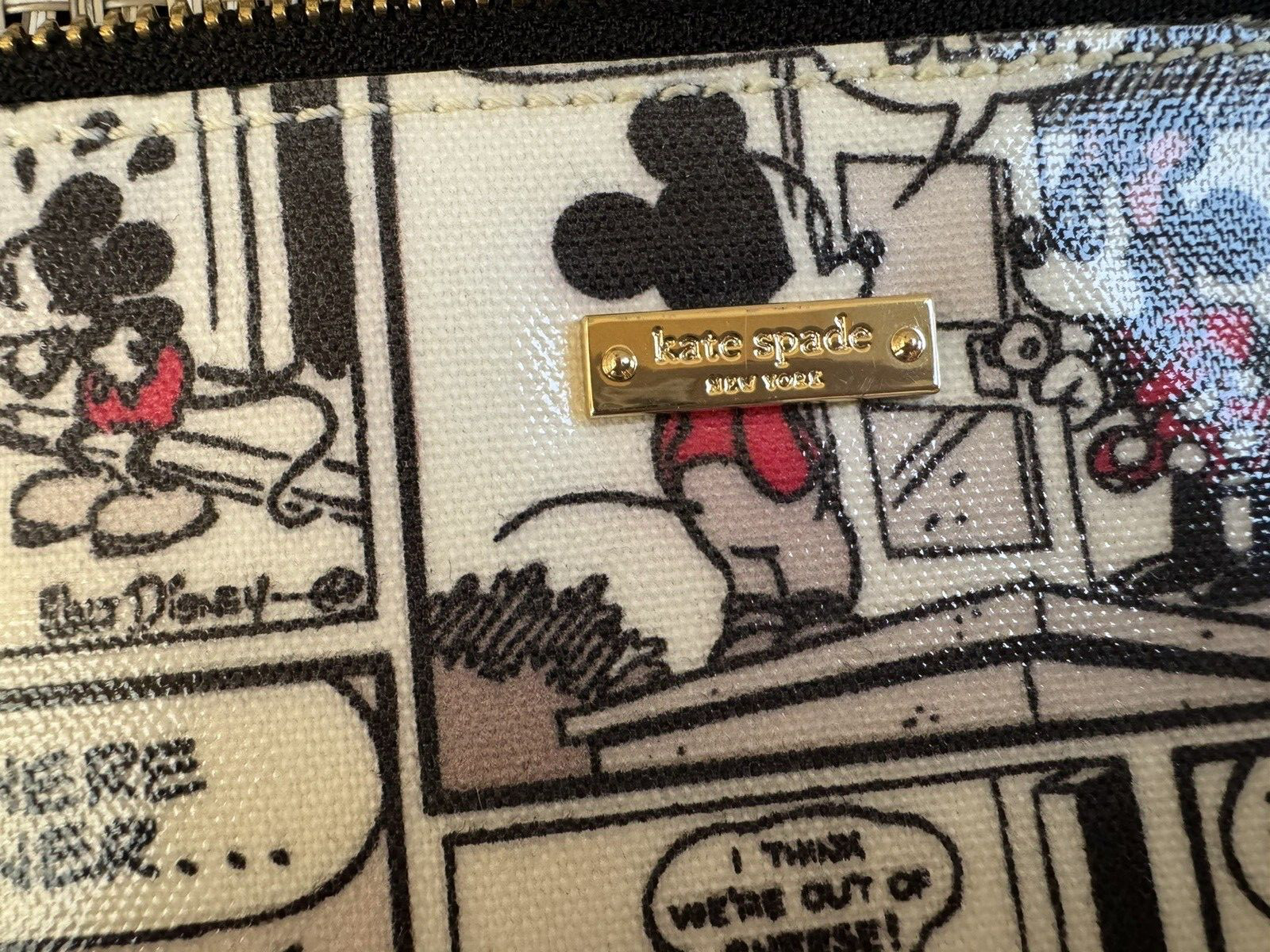 KATE SPADE X DISNEY Mickey Minnie Mouse Comic Medium Corner Zippered Wristlet