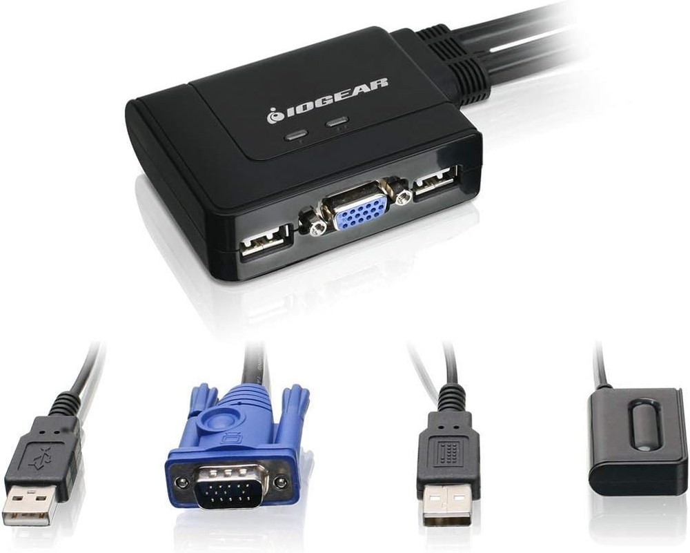 Wired Remote 2-Port KVM Switch - Simplify Your Workspace Across Multiple Systems