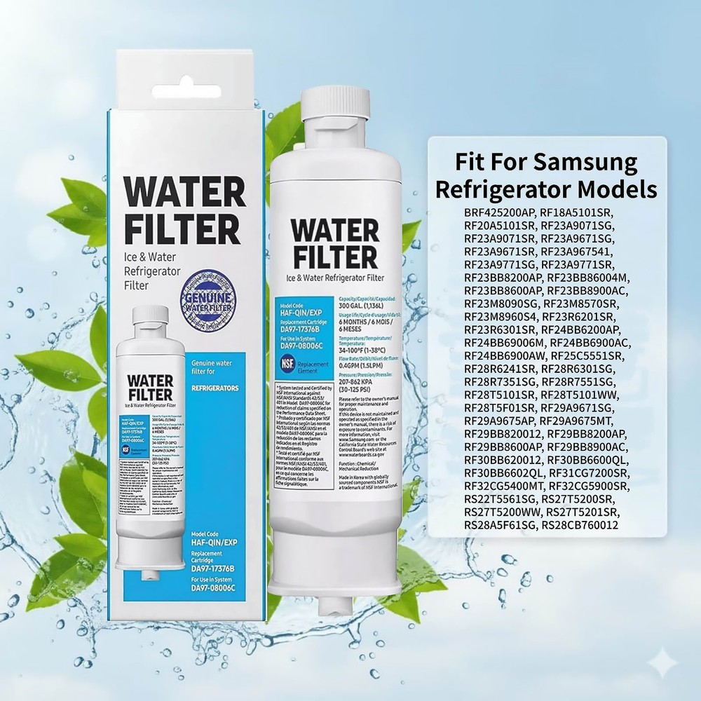 2 Pack DA97-17376B Refrigerator Filter For Samsung Water Purification System
