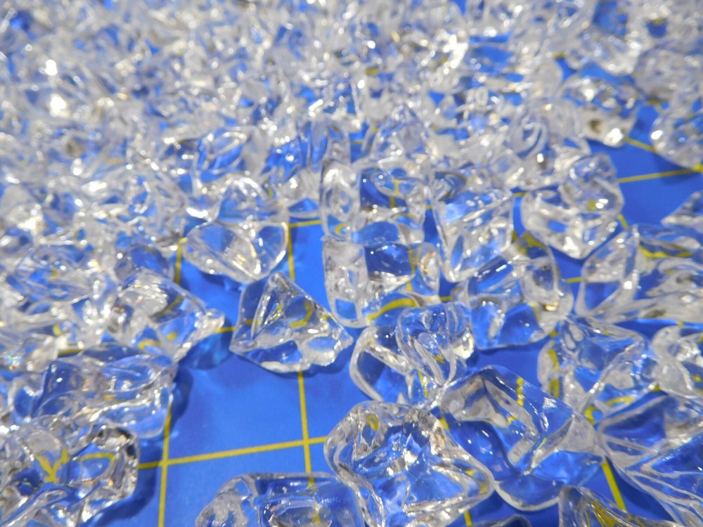Acrylic Ice Chips chunks for Artificial Display, 2 Pound Bag NEW