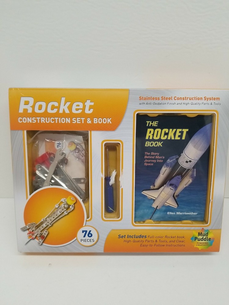 Mud Puddle Stainless Steel Rocket Construction Set and Book-NIB