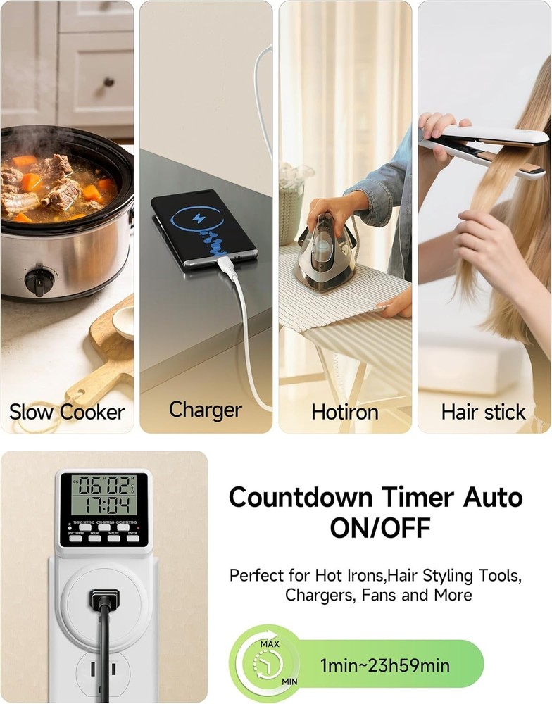 Versatile Intermittent Timer for Lights & Electronics - 2 Pack Energy Solution