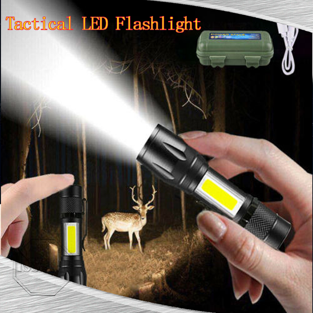 LED Tactical Flashlight Super Bright Mini USB Rechargeable Camping Flashlight US
