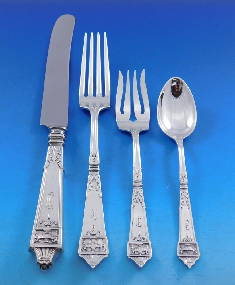 Lansdowne by Gorham Sterling Silver Flatware Service for 8 Set 48 pcs Monogram T