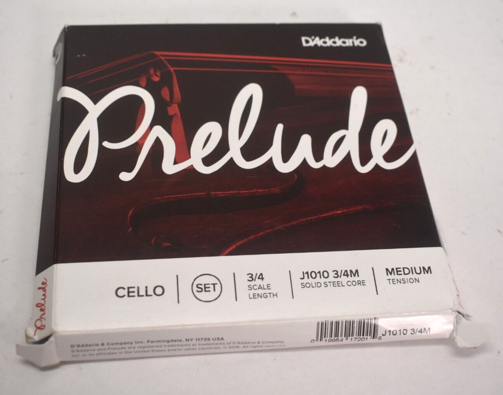 D'Addario J1010 Prelude Cello Strings - 3/4 Size Medium Tension High End Set