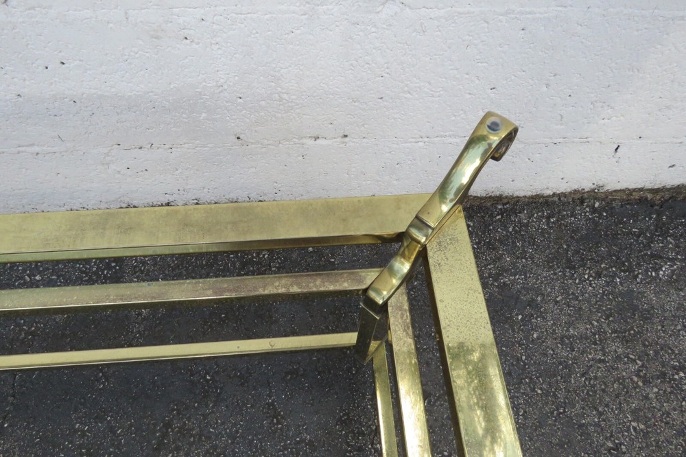 Hollywood Regency Brass Finish Rectangle Coffee Table 5763