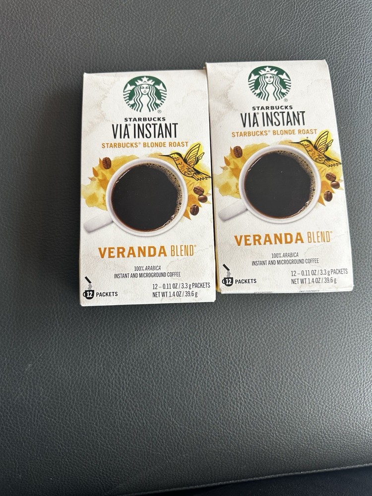 2 Starbucks VERANDA BLEND MIX INSTANT COFFEE CAFFEINE 12 Packets