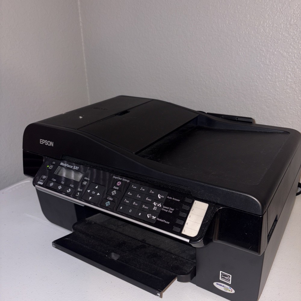 Epson WorkForce 520 C365A Printer Fax Scanner Copier UNTESTED TURNS ON NO CABLE
