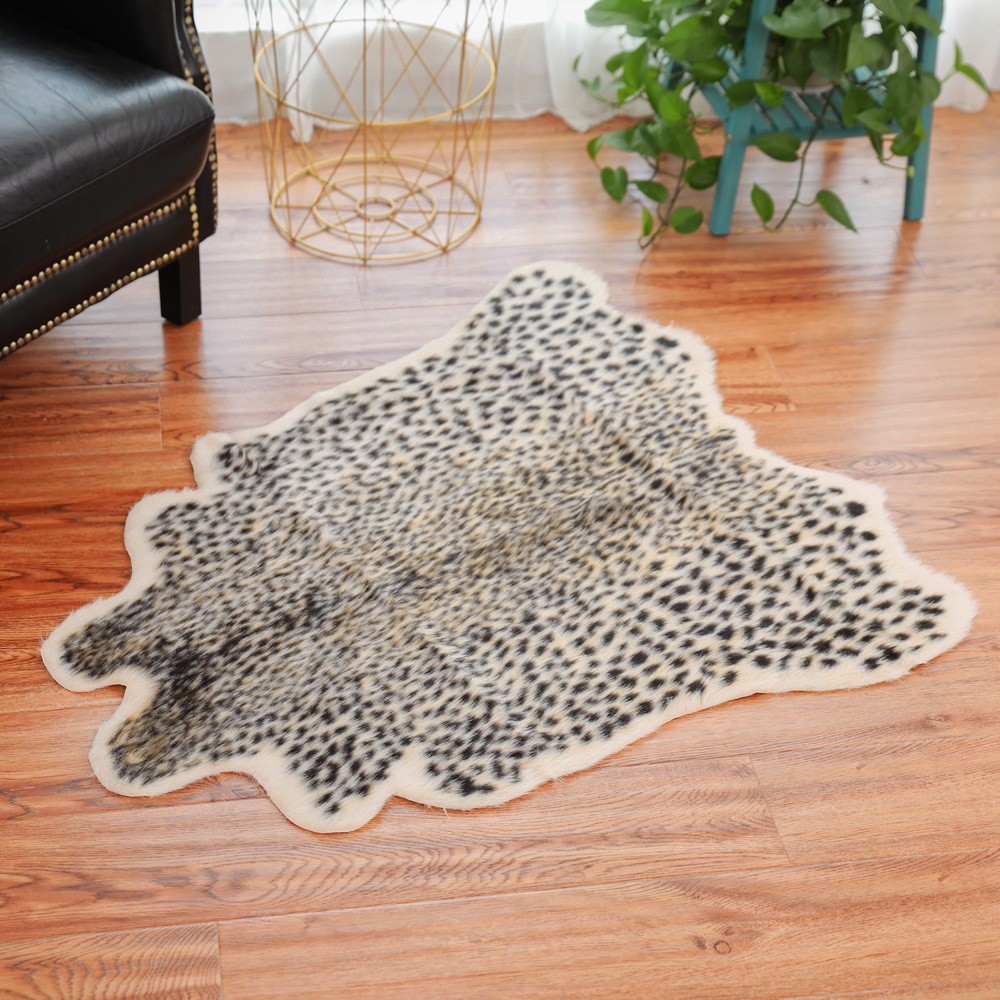 Animal Printed Zebra Leopard Tiger Cow Hide Faux Fur Rug Carpet Blanket Washable