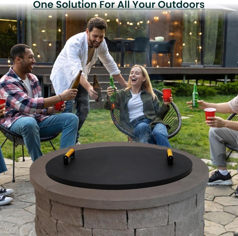 FEBTECH 30" Fire Pit Cover Round - Perfect for Fire Pit Inside Up to 28"