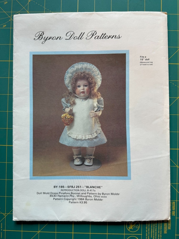 Byron Doll Patterns #BY-185 "Blanche" - New Old Stock/Uncut