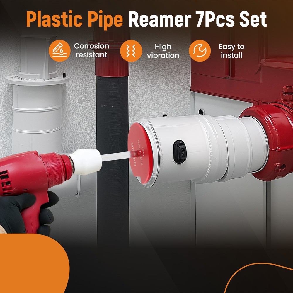 7pcs Plastic Pipe Fitting Reamer Kit for 1/2" drills PVC pipe reamer tool ABS