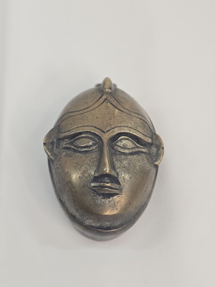 Old brass goddess Gauri container, India