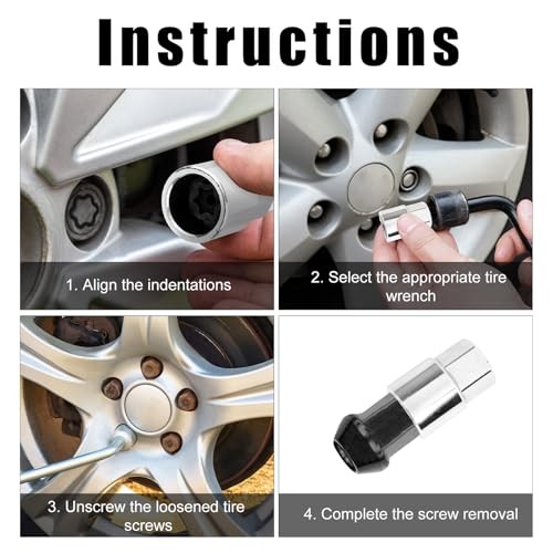 D-Wheel Locking Nut Removal Tool, Premium Durable Locking Wheel Nut Socket