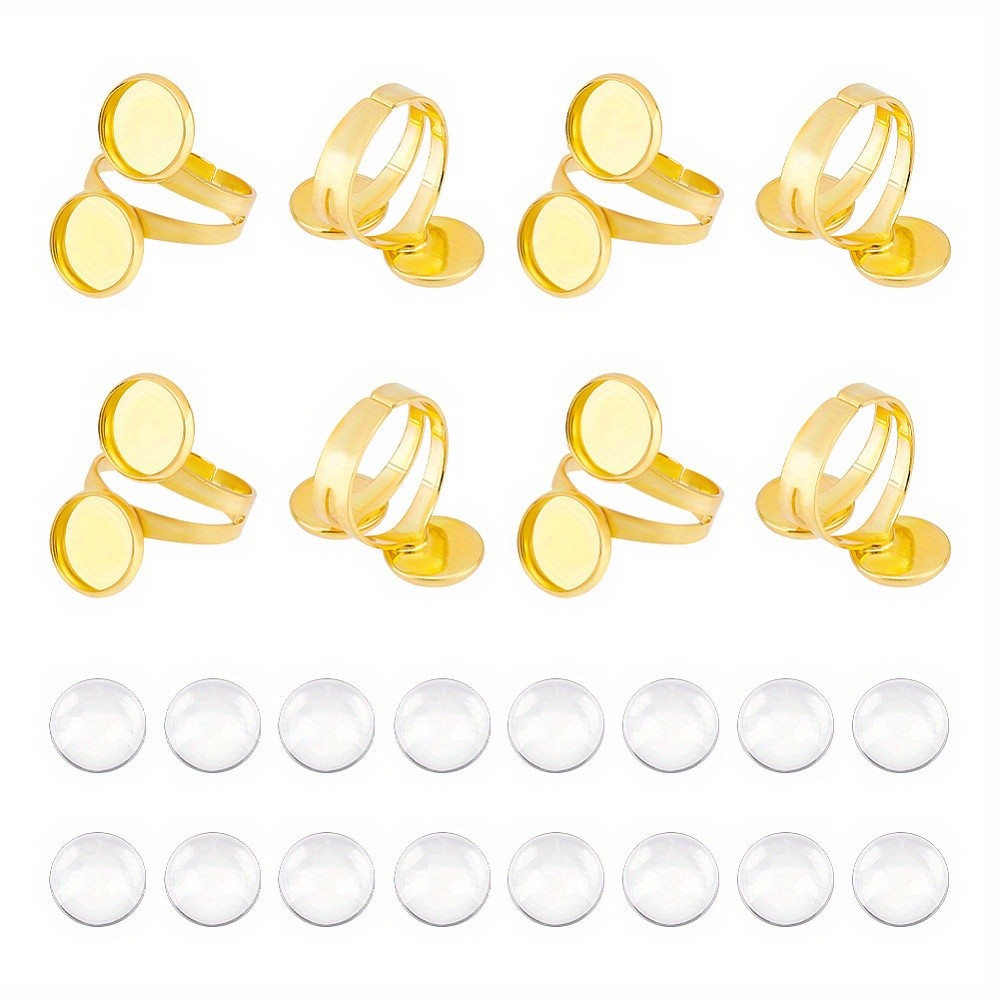 1box Double Blank Dome Finger Ring Making Kit Including Brass Cuff Rings