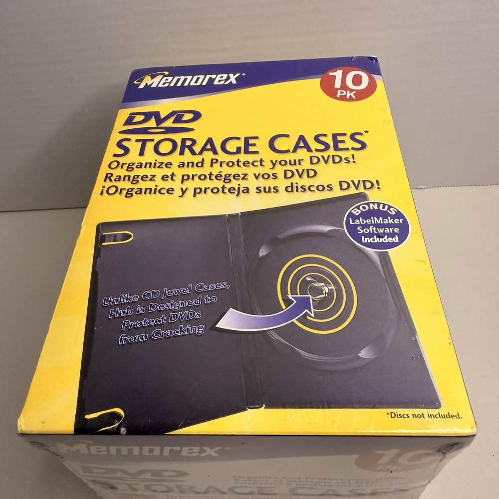 Memorex DVD Storage Cases 10 Pack Black Replacement w/ Software NEW