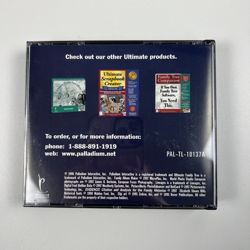 Ultimate Family Tree Software PC CD ROM 1998 Ancestry Genealogy