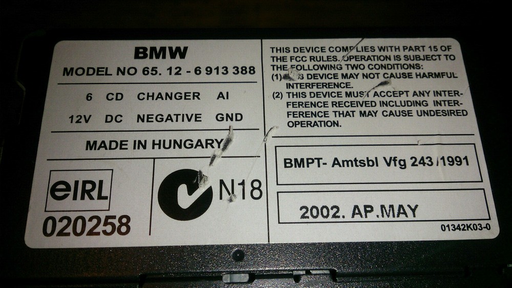 BMW E46 E39 6-disc Alpine CD changer