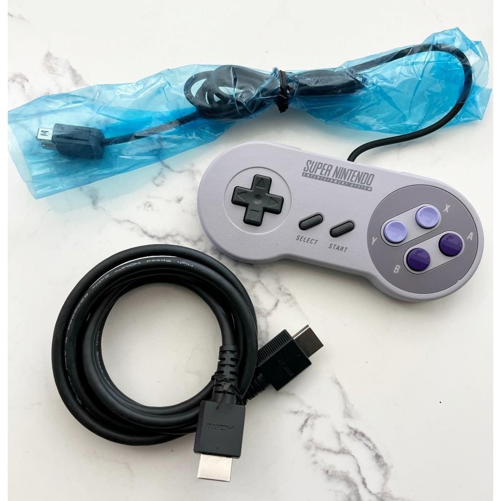 Super Nintendo SNES Controller and HDMI Cable Retro Game Replacement Set