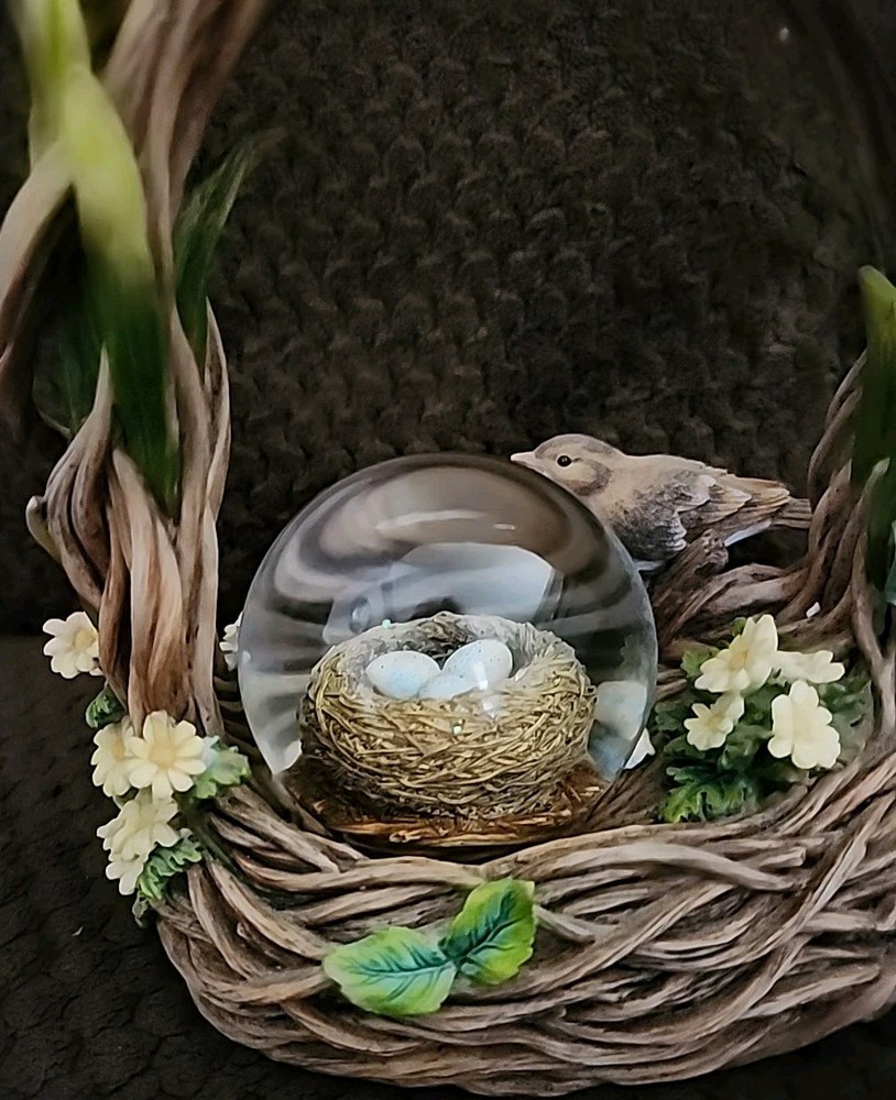 Things Remembered Musical Snow Globe Basket Easter Ceramic Engravable Heavy