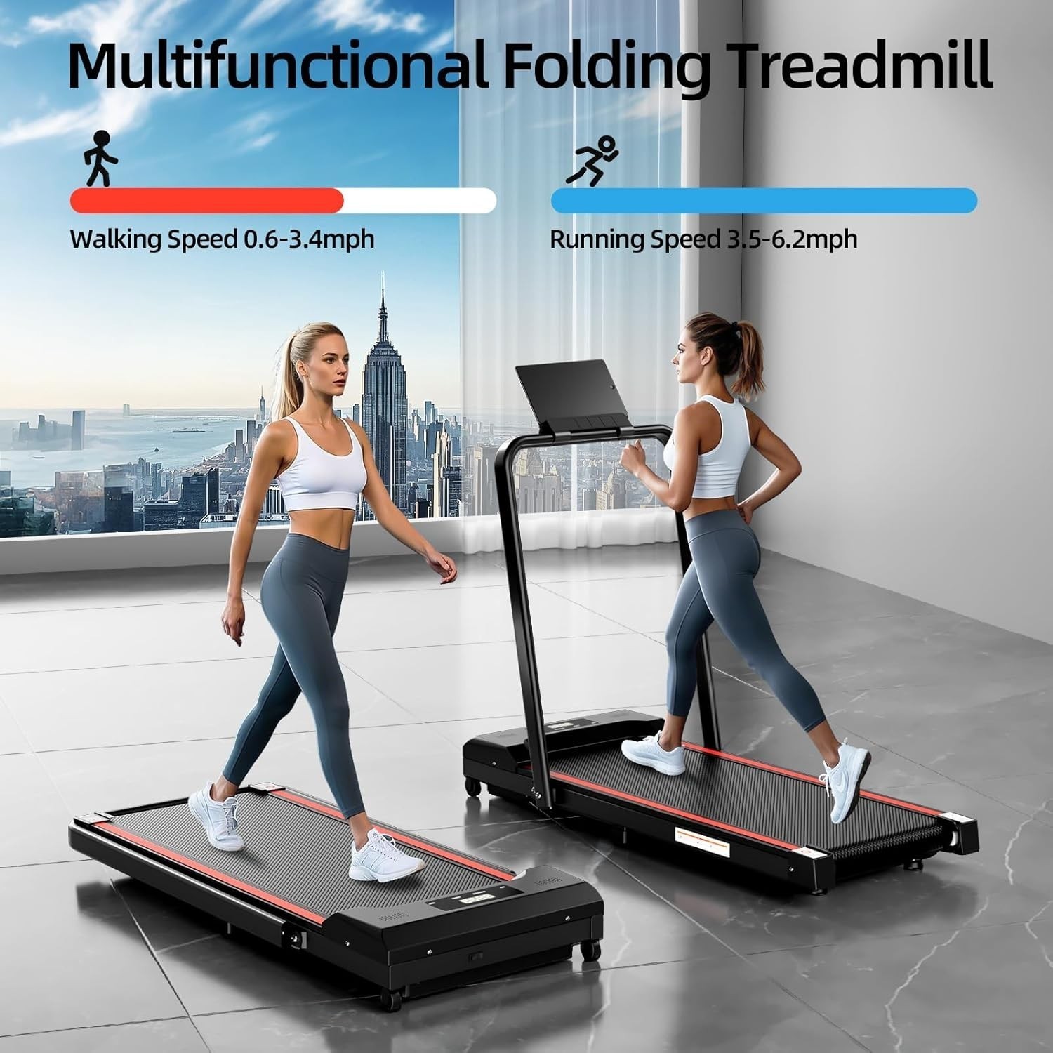 Walking Pad with Handle Bar, Upgrade Walking Pad Treadmill for Home 300LBS Gyms
