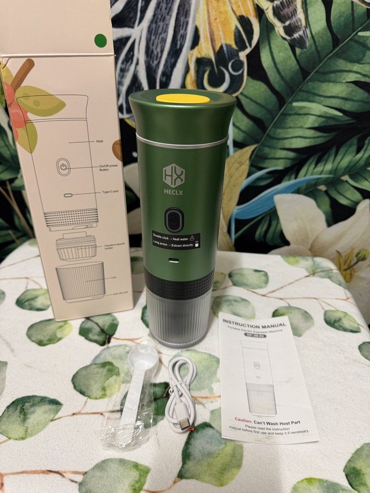 Espresso Machine USB-C Charging, Self-Heating, portable, electric Mint Green