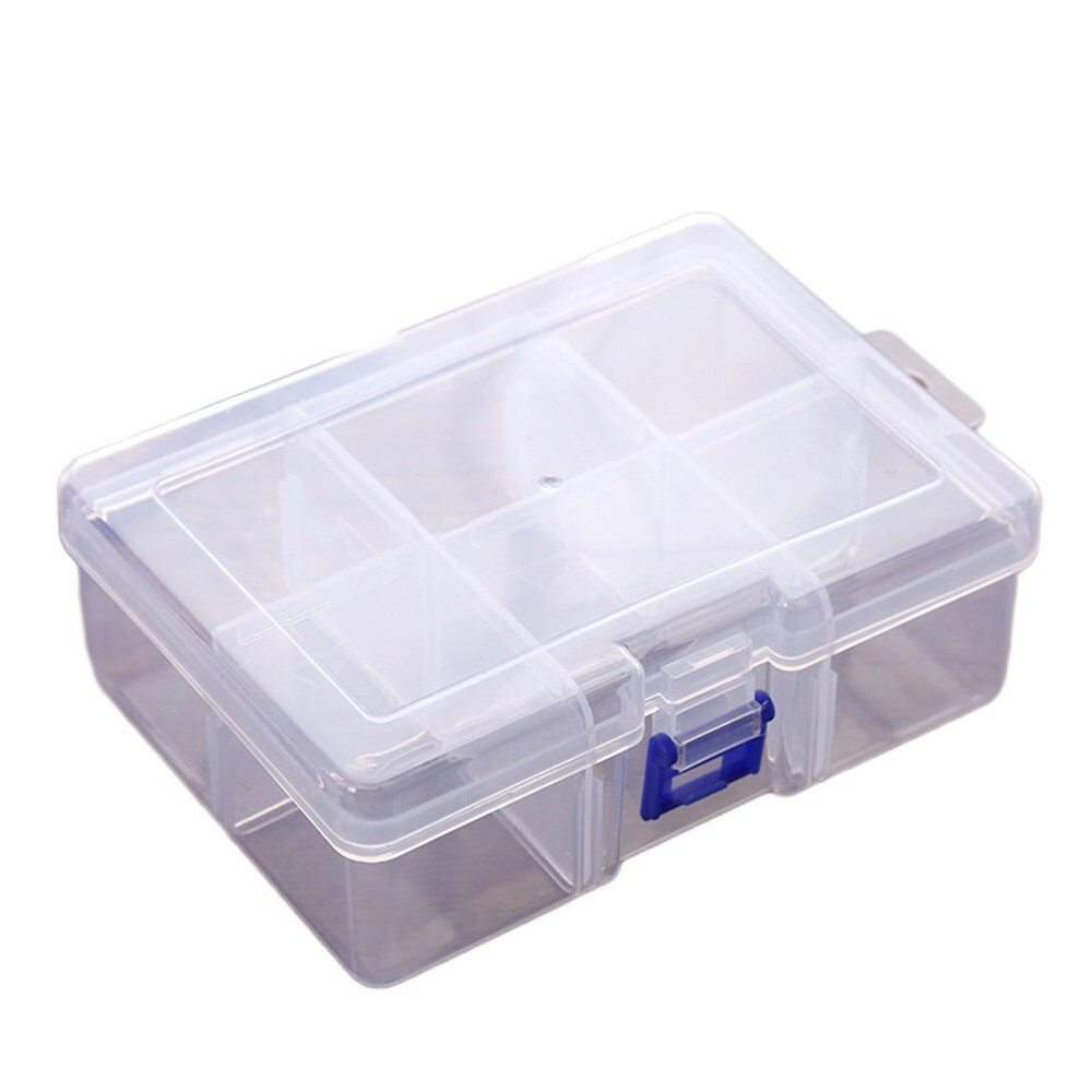 Adjustable 6 Grids Compartment Plastic Storage Box Screw Holder Case Organizer
