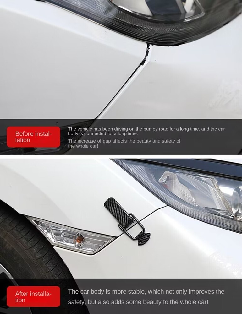 Car Quick Release Bumper Latch Push Button Trunks Bumper Lock Clips Kit 2Pcs