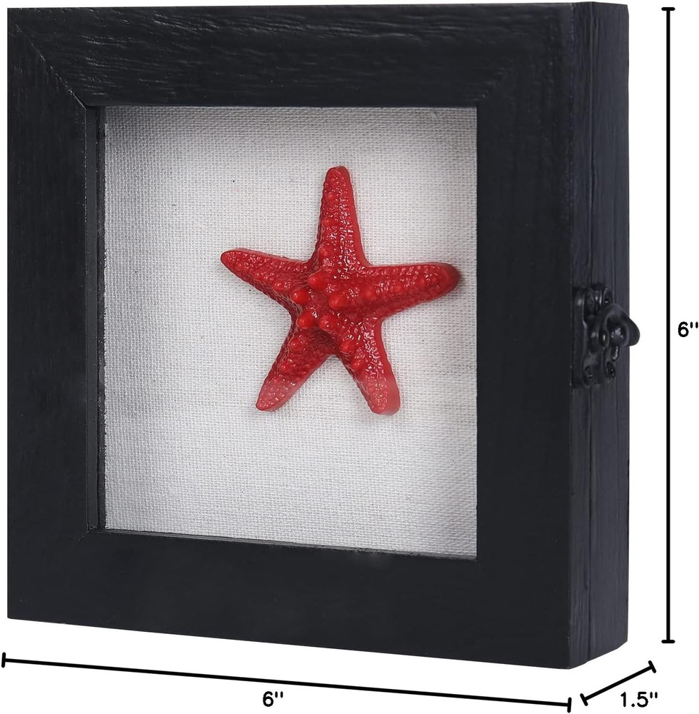 Shadow Box 6X6, Small Shadow Box Frame with Glass, Square Shadow Boxes Display C