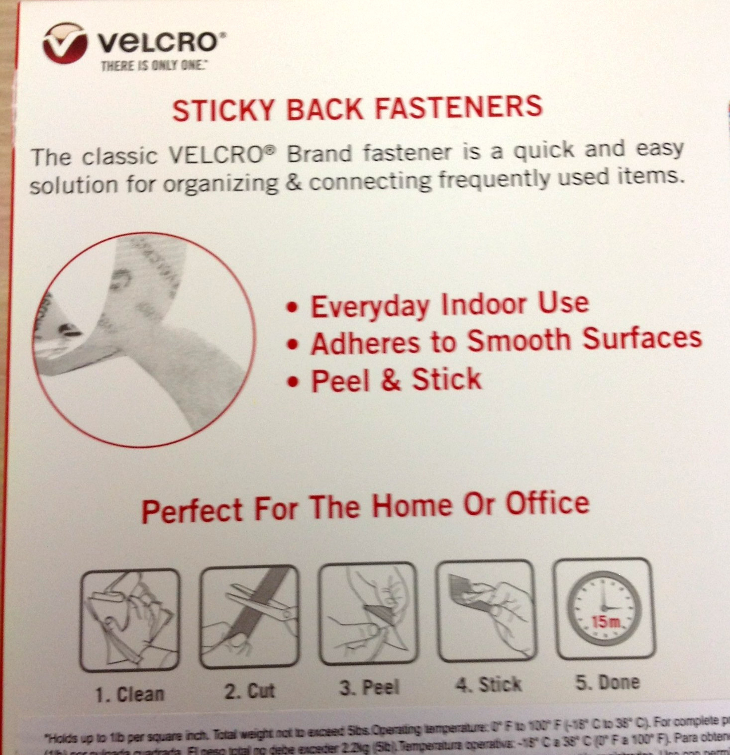 Velcro Brand 91138 Sticky-Back Hook and Loop Fasteners 3/4" X 30' Roll WHITE New