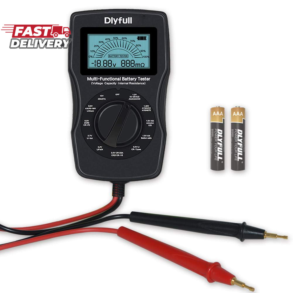 Dlyfull Universal Battery Tester with LCD Display, Small Digital Battery Voltage