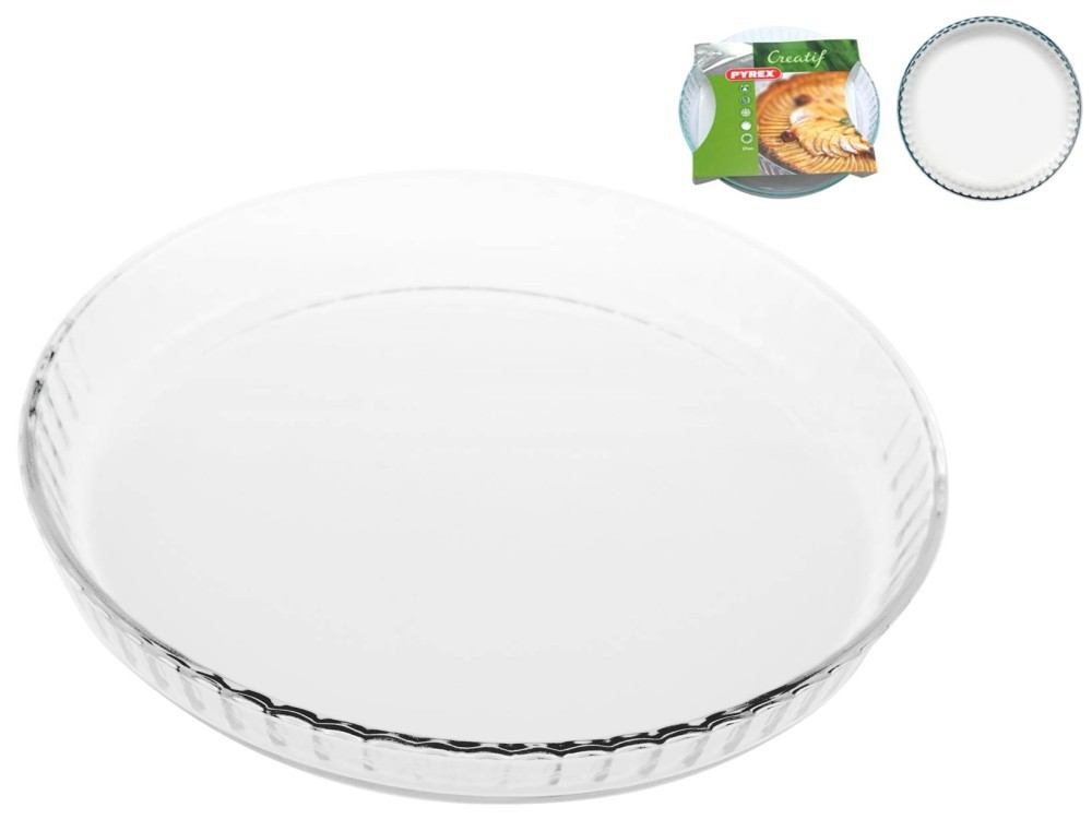 Pyrex Round Baking Dish In Tempered Glass 27 Cm Diameter