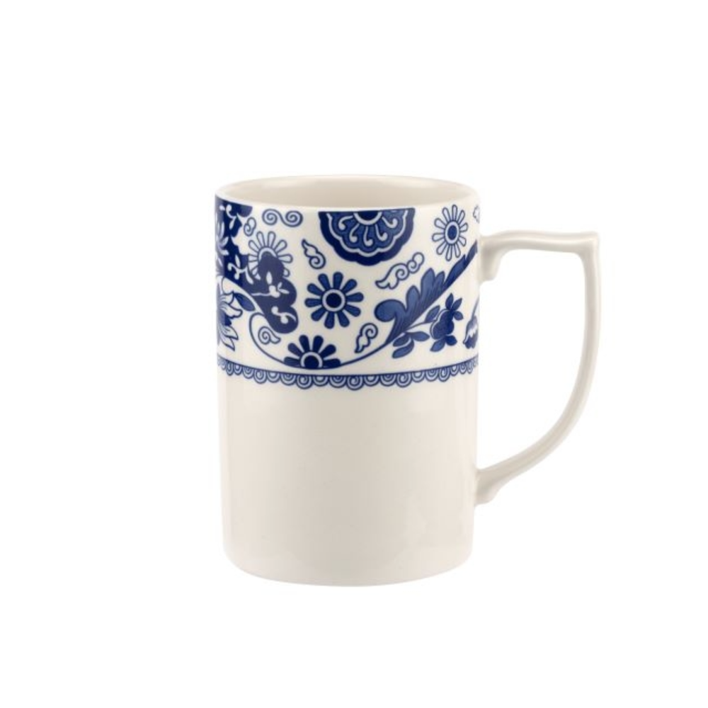 Spode Blue Italian Collection Brocato 12 Piece Dinnerware Set, Fine Earthenware