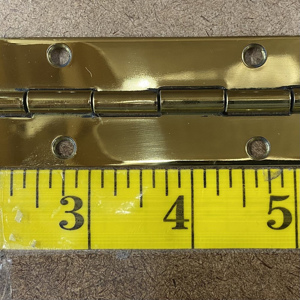 1 Solid Brass Continuous Piano Hinge, 58" Long, w/Screw Holes