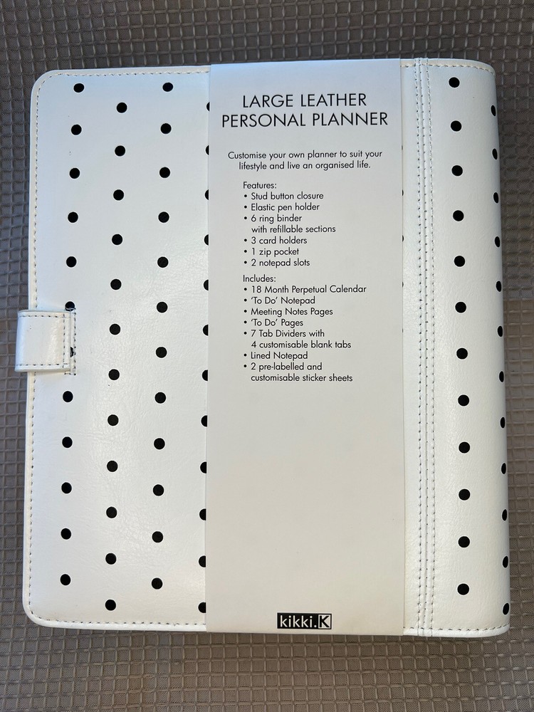 Kikki K Leather Personal Planner - BNIB (A5)