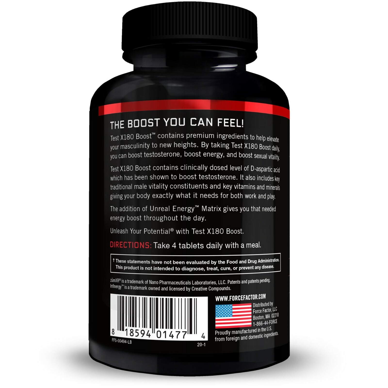 Force Factor Test X180 Boost, Testosterone Booster for Men, Testosteron Pills